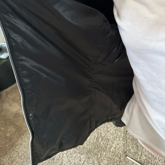 Tek Gear Warm Tek Black Jacket Quilted Puffer Coat Women’s Large Hood Sz L - Picture 4 of 9